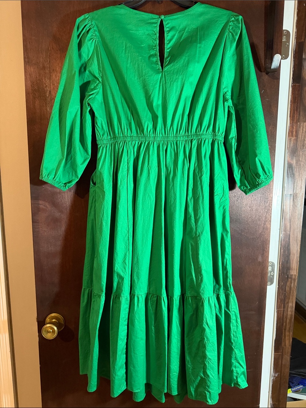Torrid Midi Poplin Tiered Dress Kelly Green Size 0 - Picture 3 of 4